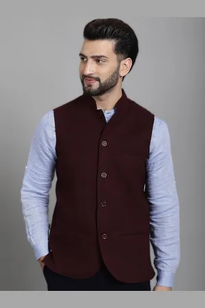 Even Mandarin Collar Pure Wool Nehru Jackets