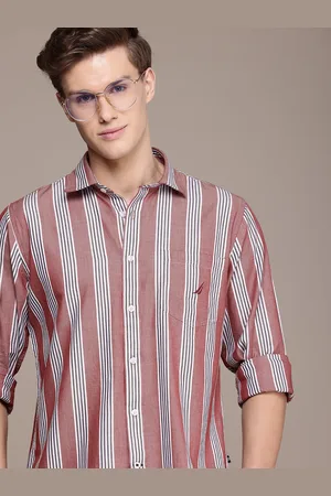 Nautica Men Smart Slim Fit Striped Pure Cotton Casual Shirt