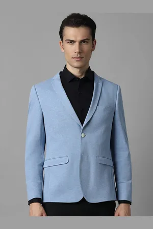 Louis Philippe Self Design Notched Lapel Slim-Fit Casual Blazers