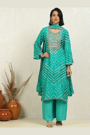 Biba Floral Printed Sequinned Unstitched Dress Material