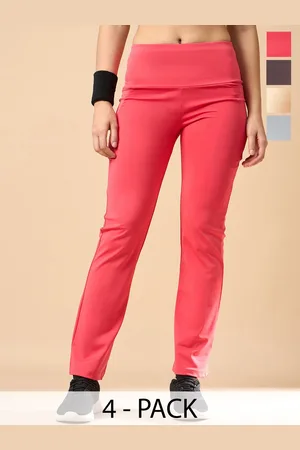 Color Capital Women Pack of 4 Antimicrobial Ankle-Length Fly Dry Flared Gym Tights