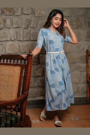 Hay Geometric Print Midi Shirt Dress Comes with a belt