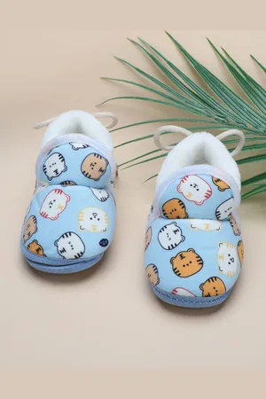 Baby Moo Boys Cotton Soft Slip-On Anti-Skid Plush Warm Booties