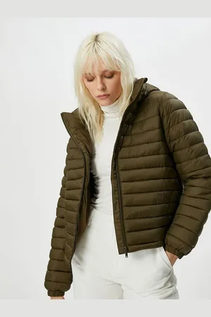 Koton Women Hooded Solid Casual Padded Jacket