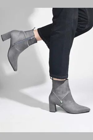 SHUZ TOUCH Women Solid Mid-Top Heeled Regular Boots