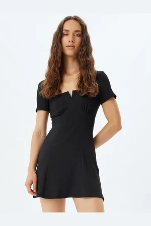 Koton Women A- Line Solid Mini Dress