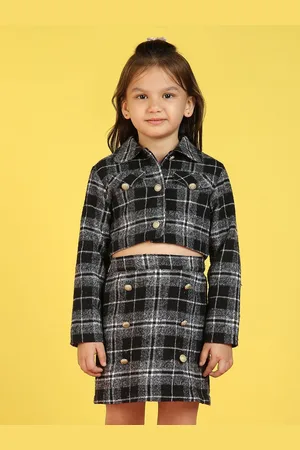 Nauti Nati Girls Flannel Coat and Skirt Co-Ord Set