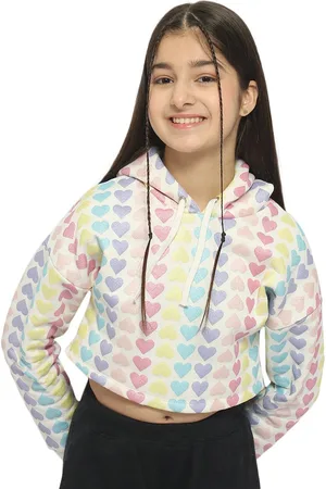 Nauti Nati Girls Antimicrobial Printed Hooded Sweatshirt