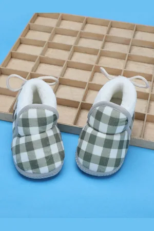 Baby Moo Boys Cotton Soft Slip-On Anti-Skid Plush Warm Booties