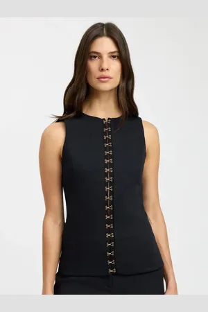 LULU & SKY Women Round Neck Open Front Top