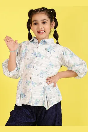 BAESD Girls Floral Printed Shirt Style Top