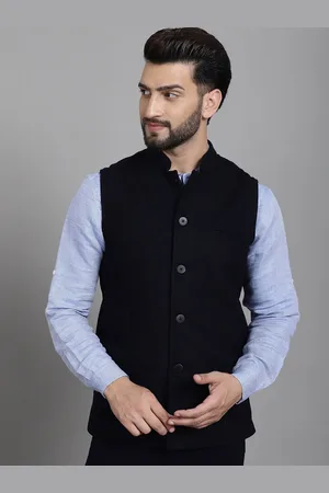 Even Pure Wool Mandarin Collar Nehru Jackets