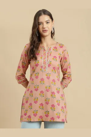 Kalini Women Floral Printed V-Neck Cotton Top