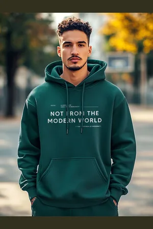 NOBERO Men Printed Hooded Sweatshirt