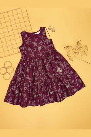 Pantaloons Girls Floral Printed Sleeveless Fit & Flare Dress