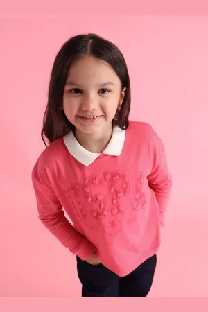 Ralph Lauren Girls Typography Printed Polo Collar Cotton T-shirt