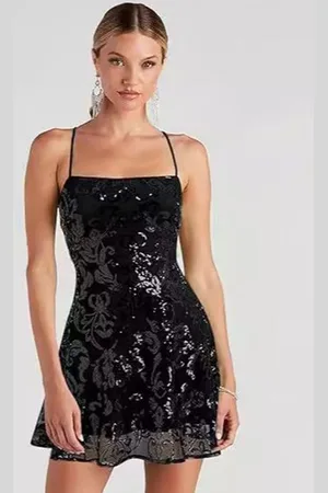 LULU & SKY Women Embellished Fit & Flare Mini Dress