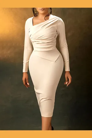 LULU & SKY Women Gathered Wrap Bodycon Midi Dress