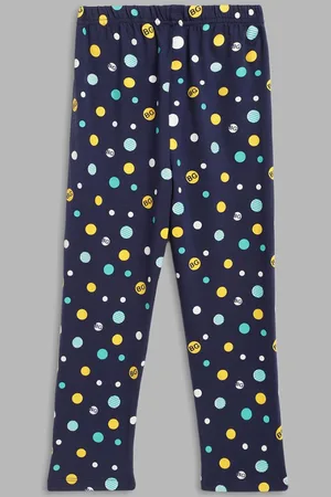 Blue Giraffe Girls Printed Pure Cotton Mid-Rise Leggings