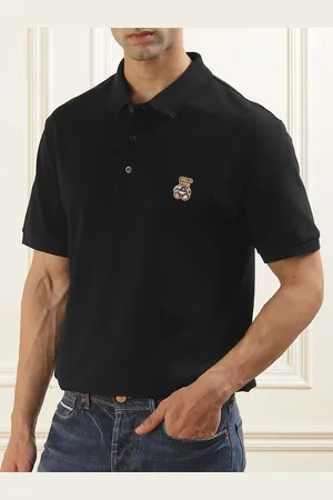 Moschino Men Solid Polo Collar Cotton Slim Fit T-shirt