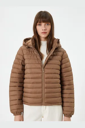 Koton Women Hooded Solid Casual Puffer Jacket