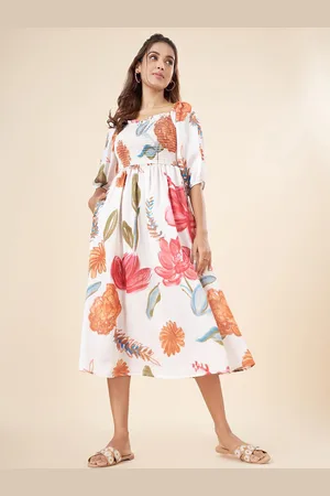 Pantaloons Floral Print Empire Midi Dress