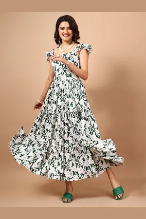 Ethnic Yard Women Floral Print Crepe A-Line Maxi Dress