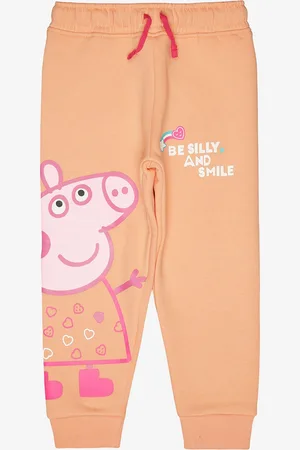 BodyCare Infant Girls Peppa Pig Cartoon Printed Mid Rise Joggers
