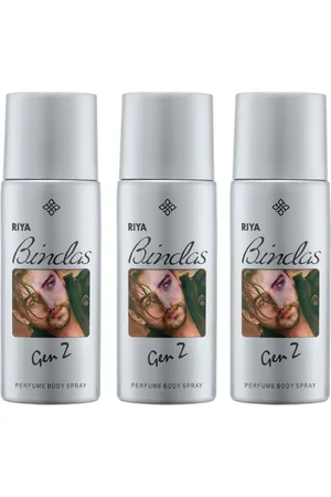Riya Set Of 3 Bindas Grey Men Deodorant Body Spray- 150 ml Each
