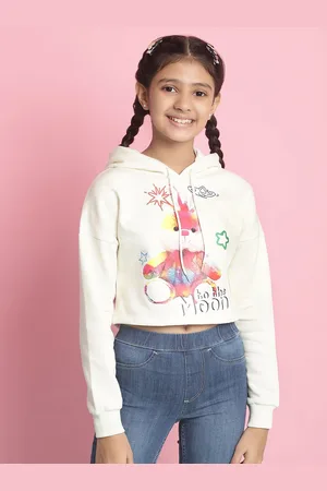 Nauti Nati Girls Printed Hooded Sweatshirt