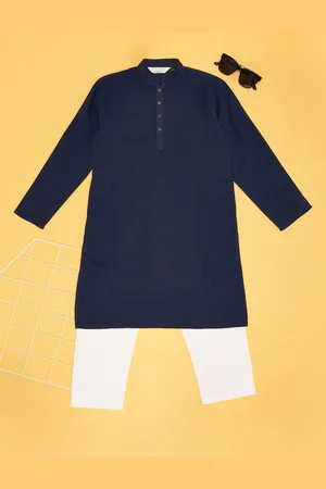Pantaloons Boys Mandarin Collar Pure Cotton Straight Kurta