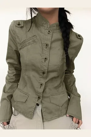LULU & SKY Women Band Collar Solid Casual Shirt