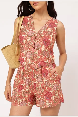 DressBerry Slay All-Day Sleeveless Floral Printed Co-Ords