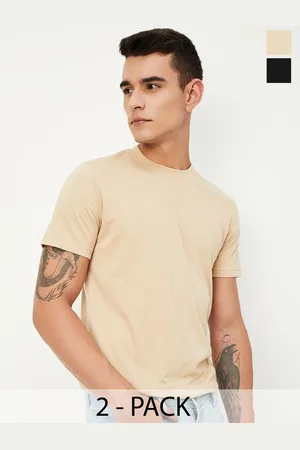 Max Collection Men Solid T-Shirt - Pack of 2