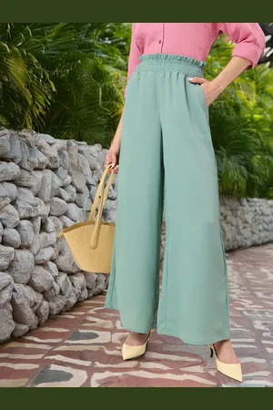 DressBerry Women Freedom Flow Textured Wide Leg Trousers
