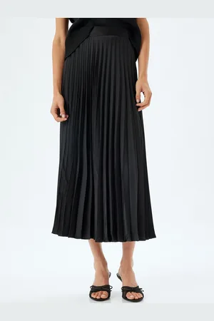 Koton Women Pleated A-Line Midi Skirt
