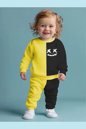 BAESD Kids Colourblocked Long Sleeves Round Neck Clothing Set
