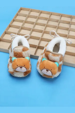 Baby Moo Boys Slip-On Anti-Skid Plush Warm Cotton Booties