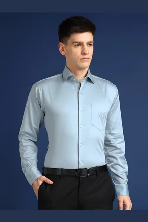 HANCOCK Men Premium Slim Fit Opaque Cotton Satin Stretchable Formal Shirt