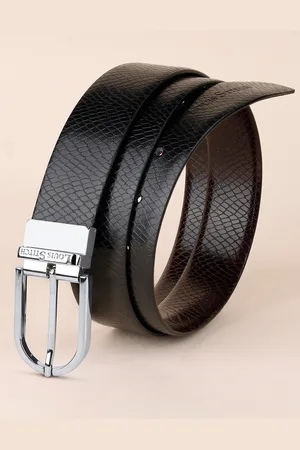 LOUIS STITCH Men Textured Leather Reversible Formal Belt