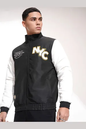 Highlander Men Mock Collar Typography Printed Casual Bomber Jacket