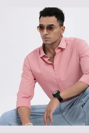 SHOWOFF Men Premium Spread Collar Solid Cotton Slim Fit Casual Shirt