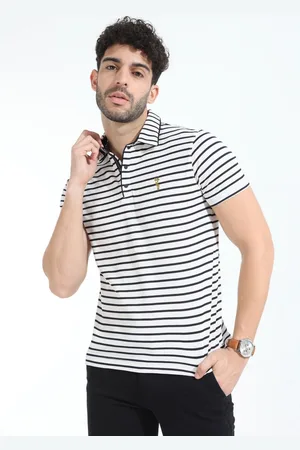 STELLERS Men Striped Polo Collar T-Shirt