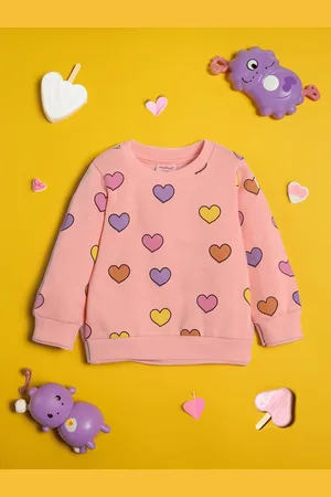 Nauti Nati Girls Conversational Printed Antimicrobial Sweatshirt