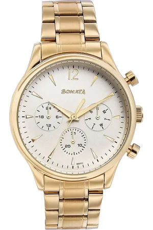 Sonata Men Embellished Dial & Stainless Steel Straps Analogue Watch 77146YM01