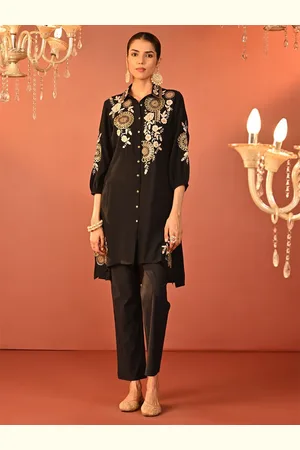 Lakshita Women Shirt Collar Embroidered Tunic