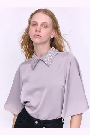 COVER STORY Women Embellished Peter Pan Collar Top