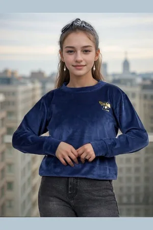 BAESD Girls Velvet Sweatshirt