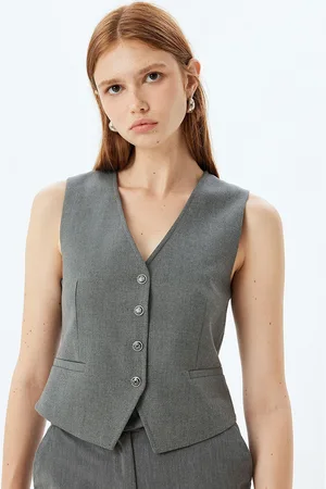 Koton Woven V-Neck Waistcoat