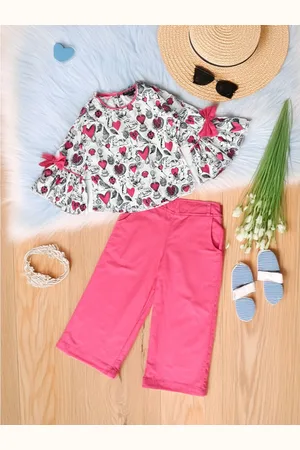Bella Moda Girls Printed Top with Trousers